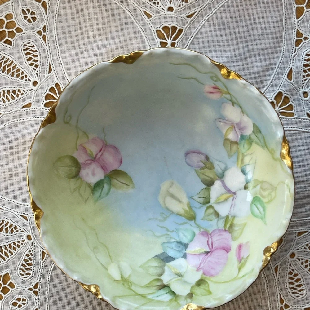Vintage Haviland china dish handpainted and signed, France